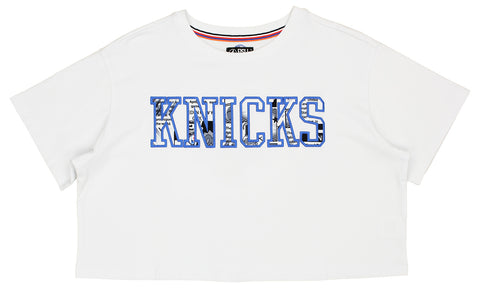 FISLL NBA New York Knicks Women's Comic Book Crop Tee Shirt