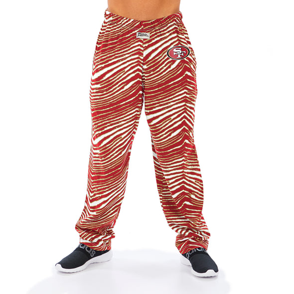 Zubaz NFL Men's San Francisco 49ers Zebra Left Hip Logo Lounge Pant