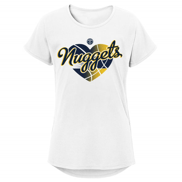 Outerstuff NBA Youth Girls Denver Nuggets 5th Dimension Short Sleeve Tee, White