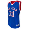 Original Retro Brand NCAA Men's Kansas Jayhawks #22 Joel Embiid Tackle Twill Jersey, Royal Blue