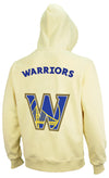 FISLL NBA Men's Golden State Warriors Fleece Zip Up Hoodie, Cream