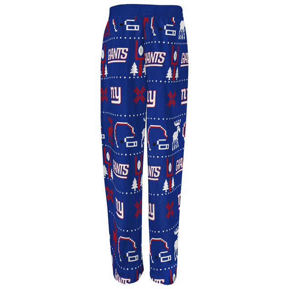 Outerstuff NFL Kids New York Giants Winter Pajamas All-Over-Print Set (4-7)