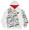 FISLL NBA Men's Chicago Bulls Comic Book Newspaper Print Hoodie, White