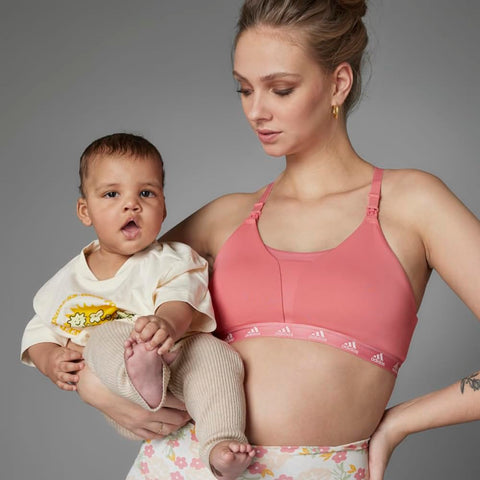 adidas Women's Grow Positivity Everyday Light Support Nursing Bra, Hazy Rose