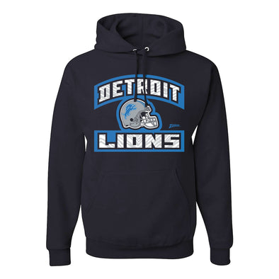 Zubaz NFL Detroit Lions Unisex Pullover Fleece Hoodie for Adult Men and Women, Z2T Helmet Outline, Black