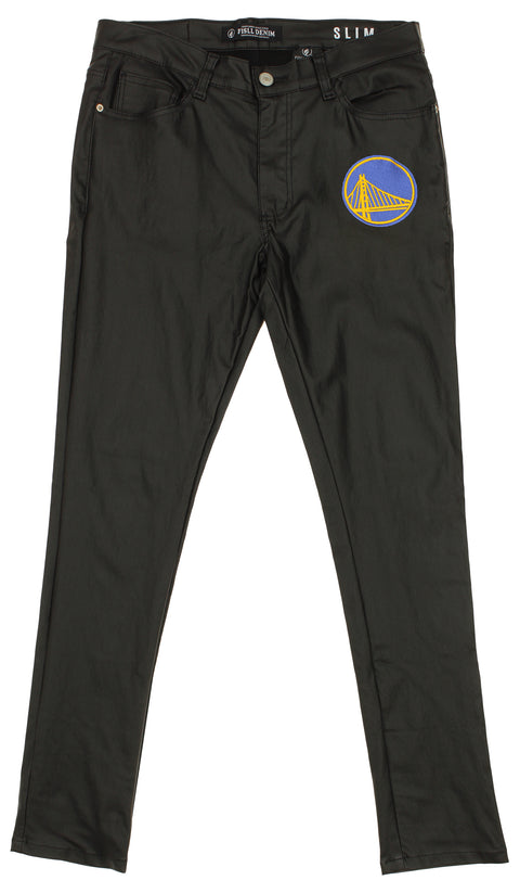 FISLL NBA Men's Golden State Warriors Waxed Jeans, Black