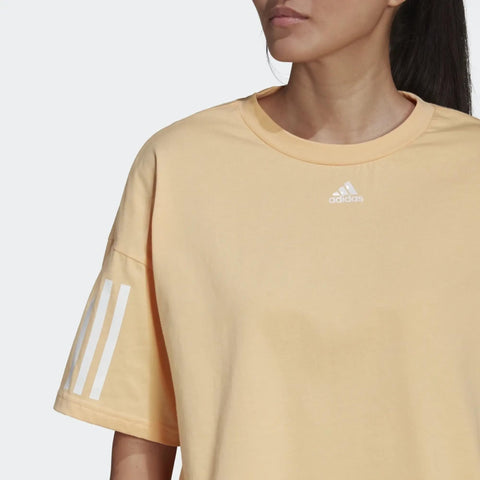 adidas Women's Hyperglam Boxy Tee, Pulse Amber