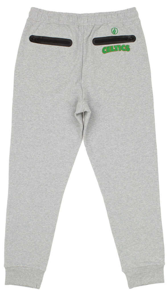 FISLL NBA Men's Boston Celtics Solid Fleece Jogger, Heather Gray