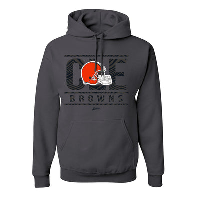 Zubaz NFL Cleveland Browns Unisex Pullover Fleece Hoodie for Adult Men and Women, Z2C Goal Line, Charcoal