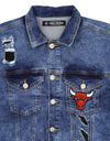 FISLL NBA Men's Chicago Bulls Ice Denim With Animal Print Claw Marks