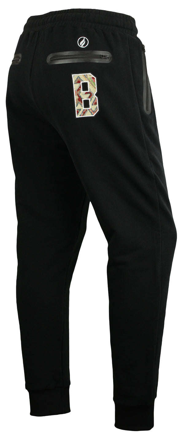 FISLL NBA Men's Milwaukee Bucks Moroccan Detail Jogger, Black