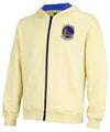 FISLL NBA Men's Golden State Warriors Fleece Zip Up Hoodie, Cream