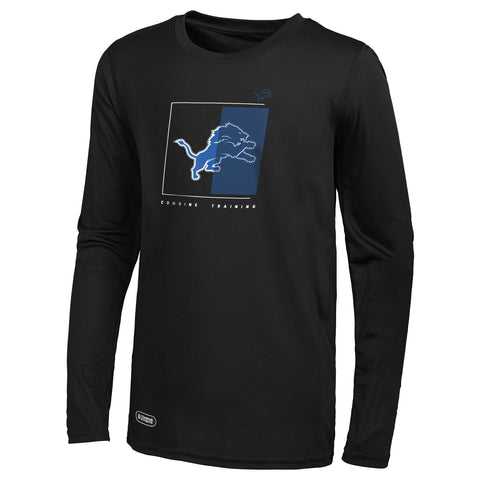 Outerstuff NFL Men's Detroit Lions Too Tough Long Sleeve Dri-Tek T-Shirt