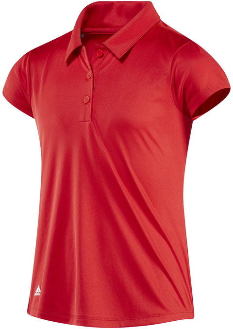 Adidas Youth Girls (7-14) Performance Primegreen Polo Shirt, Collegiate Red