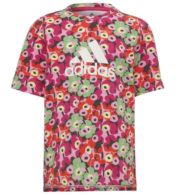 Adidas X Marimekko Little Girls Tee & Tights Set, Frost Pink/Real Magenta/Semi Solar Lime