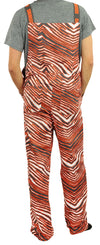 Zubaz NFL Unisex Zebra Lined Bib Overalls for Adult Men and Women, Cleveland Browns