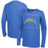 Outerstuff NFL Men's Los Angeles Chargers Side Drill Long Sleeve Shirt