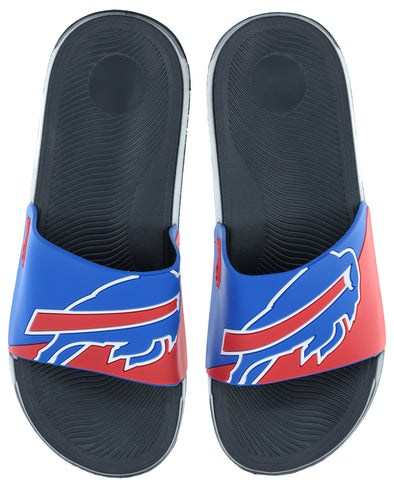 FOCO NFL Men's Buffalo Bills Cropped Big Logo Raised Slides