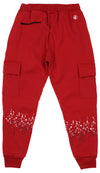 FISLL NBA Men's Chicago Bulls Cargo Jogger Pants, Red