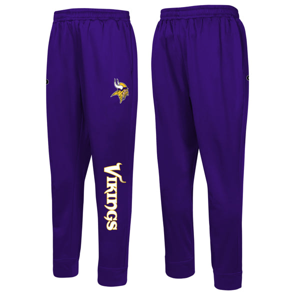 Outerstuff NFL Men's Minnesota Vikings Side Line Elastic Tech Joggers