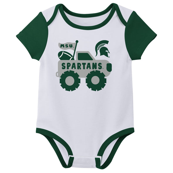 Outerstuff NCAA Infant Unisex Michigan State Spartans Variety 3-Pack Bodysuit Set
