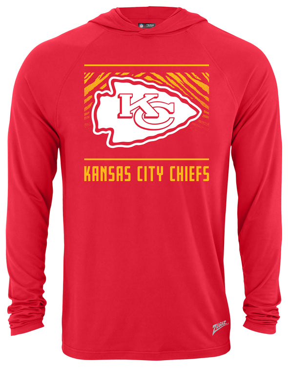 Zubaz NFL Men's Light Weight Team Color Hoodie, Alternate Tunnel Logo, Kansas City Chiefs