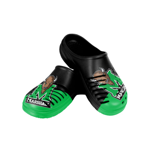 FOCO NCAA Men's Marshall Thundering Herd 2023 Colorblock Big Logo Clogs