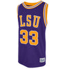 Original Retro Brand NCAA Men's LSU Tigers Shaquille #33 O'Neal Tackle Twill Jersey, Purple