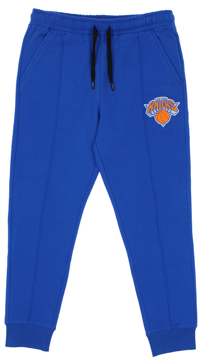 FISLL NBA Men's New York Knicks Solid Fleece Jogger, Royal Blue