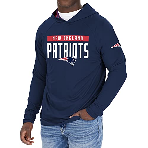 New England Patriots NFL Team Apparel Long Sleeve Crew Neck T Shirt Mens L  Blue