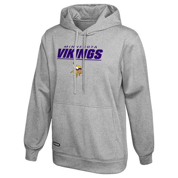 Outerstuff NFL Men's Minnesota Vikings Stated Pullover Fleece Hoodie, Grey