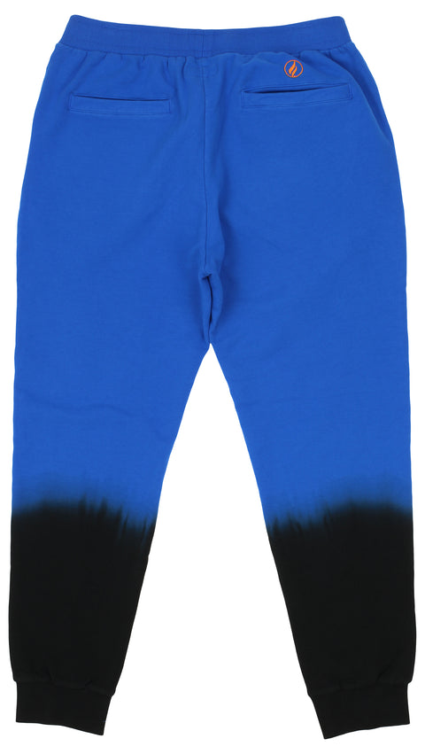 FISLL NBA Men's New York Knicks Black Dipdye Jogger, Royal Blue