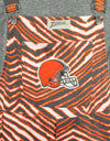 Zubaz NFL Unisex Zebra Lined Bib Overalls for Adult Men and Women, Cleveland Browns