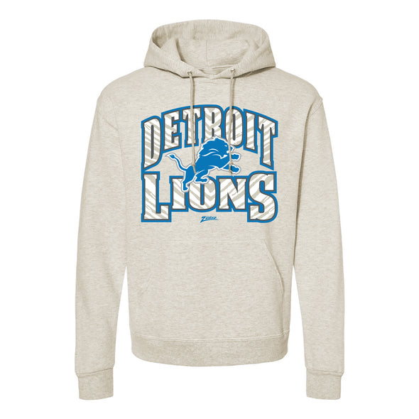 Zubaz NFL Detroit Lions  Unisex Pullover Fleece Hoodie for Adult Men and Women, Z2T Kickoff, Oatmeal Heather