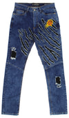 FISLL NBA Men's Phoenix Suns Jeans with Distressed Claw Marks