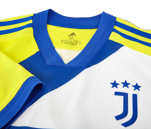 Adidas Men's Juventus 21/22 Third Authentic Jersey, Shock Yellow/Hi-Res Blue