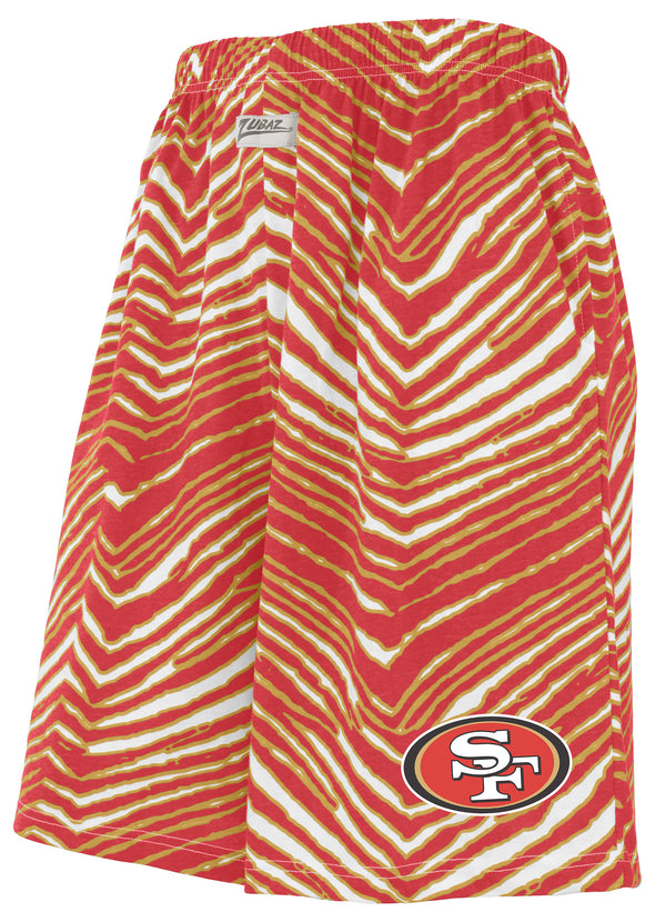 Zubaz NFL Adult Unisex Z88 Zebra Short for Men and Women, San Francisco 49ers