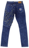 FISLL NBA Men's Golden State Warriors Jeans with Distressed Claw Marks