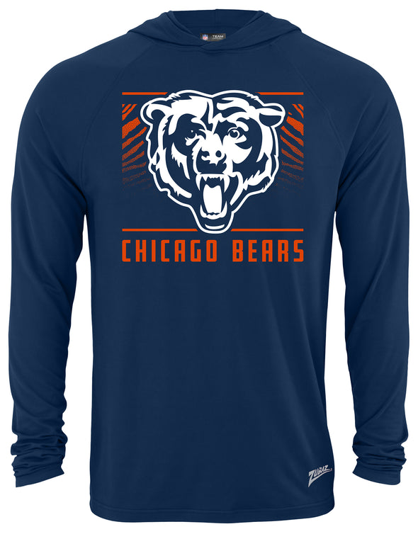 Zubaz NFL Men's Light Weight Team Color Hoodie, Alternate Tunnel Logo, Chicago Bears