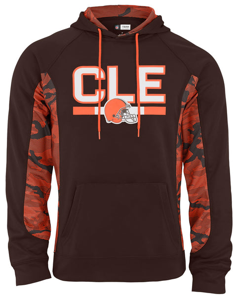 Zubaz NFL Men's Cleveland Browns Elevated Hoodie With Camo Lines