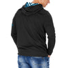 Zubaz NFL Men's Light Weight Team Color Hoodie With 3 Tone Zebra Lined Hood, Great Play Logo, Carolina Panthers