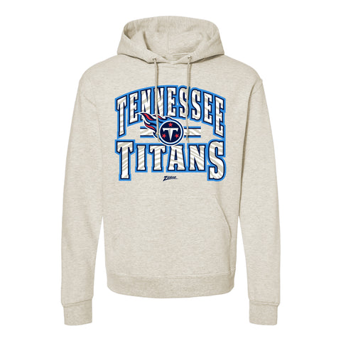 Zubaz NFL Tennessee Titans  Unisex Pullover Fleece Hoodie for Adult Men and Women, Z2T Kickoff, Oatmeal Heather