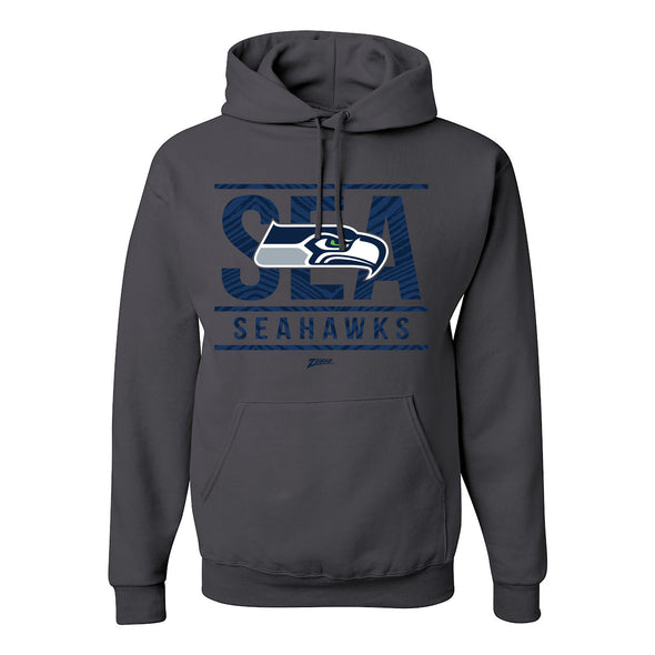 Zubaz NFL Seattle Seahawks Unisex Pullover Fleece Hoodie for Adult Men and Women, Z2C Goal Line, Charcoal