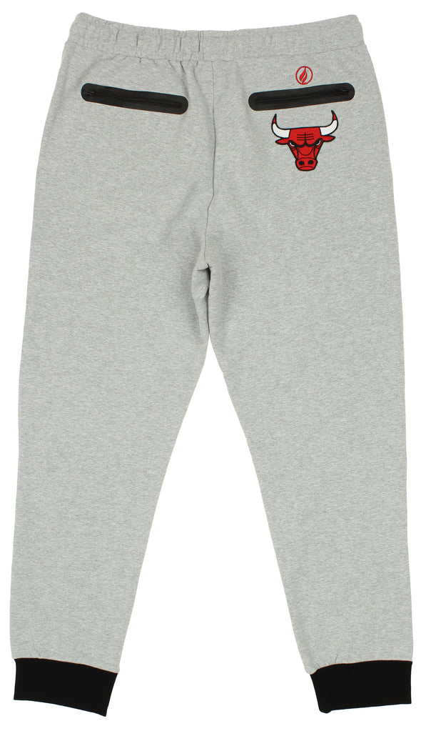 FISLL NBA Men's Chicago Bulls Jogger, Heather Gray