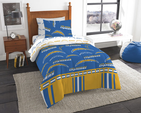 Northwest NFL Los Angeles Chargers Rotary Bed in a Bag Set