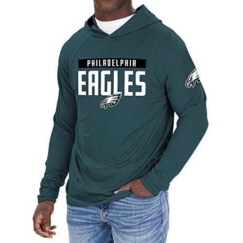 Zubaz NFL Men's Philadelphia Eagles Solid Team Hoodie With Camo Lined Hood