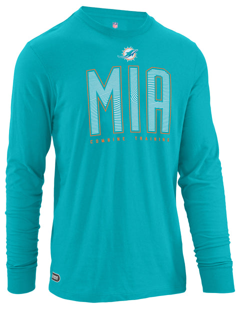 Outerstuff NFL Men's Miami Dolphins Record Setter Long Sleeve Tee