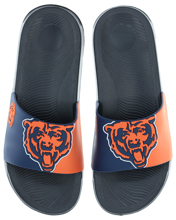 FOCO NFL Men's Chicago Bears Cropped Big Logo Raised Slides