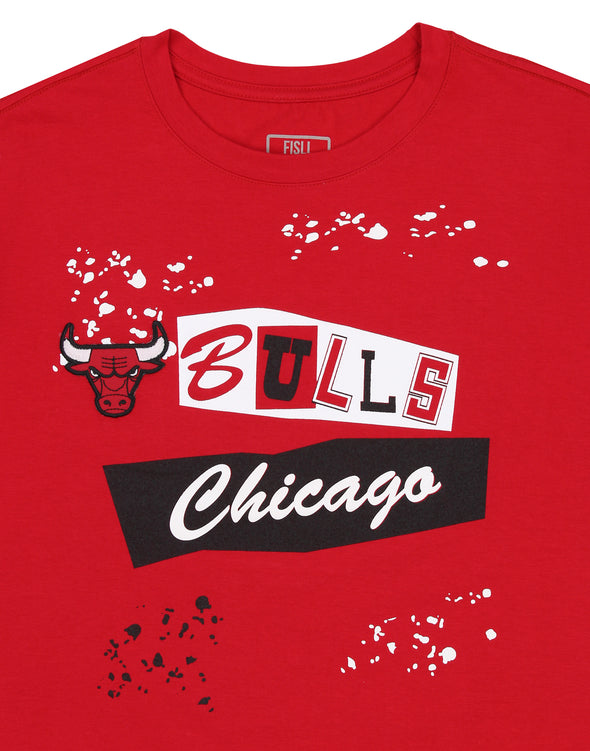 FISLL NBA Men's Chicago Bulls Confetti Tee, Red