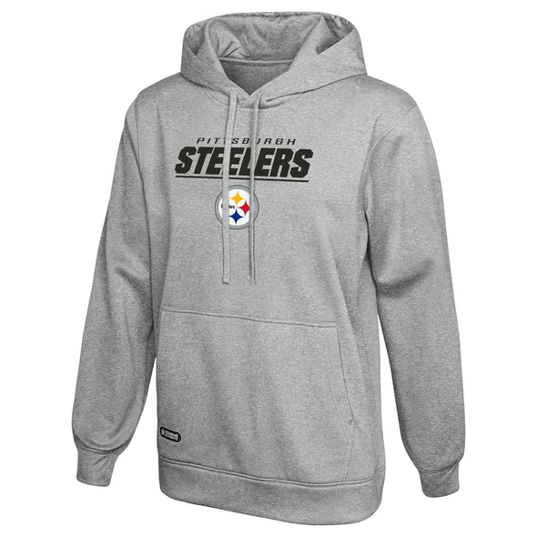 Outerstuff NFL Men's Pittsburgh Steelers Stated Pullover Fleece Hoodie, Grey